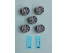 Wheels – Speedline ( 6 spoke tarmac ) 3D print / 5 pcs for Escort RS Cosworth 1/24